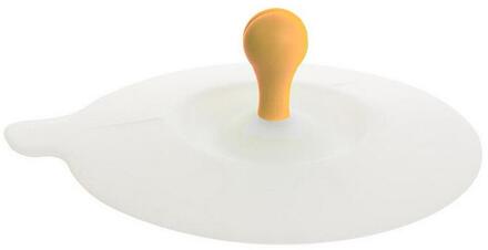1 stuks Leuke hartvormige Kan Clip Lepel Beker Deksel 10.5 cm Siliconen Afdichting Stofkap Voor keramische Plastic Mok Oranje