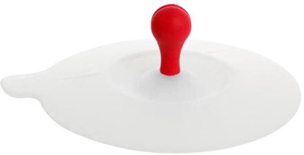 1 stuks Leuke hartvormige Kan Clip Lepel Beker Deksel 10.5 cm Siliconen Afdichting Stofkap Voor keramische Plastic Mok Rood