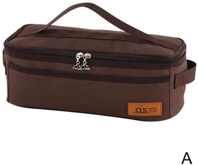 1 Stuks Outdoor Camping Wandelen Picknick Tas Camping Draagbare Opslag Voedsel Set Outdoor Wilde Servies Picknick Kookgerei Pot Zak F4Z6 bruin