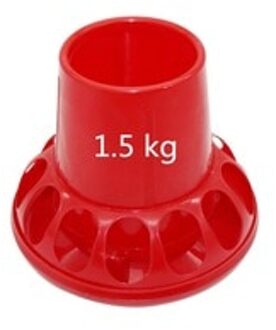 1 stuks Pluimvee Voeden Gereedschap 1.5Kg Rode Plastic Kip Feeders Kwartel Feed Emmer Gevogelte Landbouw Gereedschap