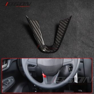1 Stuks Real Carbon Fiber Auto Interieur Stuurwiel U Frame Cover Trim Sticker Voor Jazz Fit