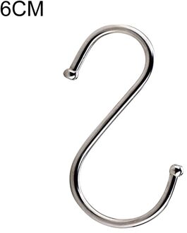 1 Stuks S Haak Hanger Kleding Store Organisator Closet Opknoping Lange Display Haken Geen-Pijn Huis Keuken Roestvrij staal Haken 6cm