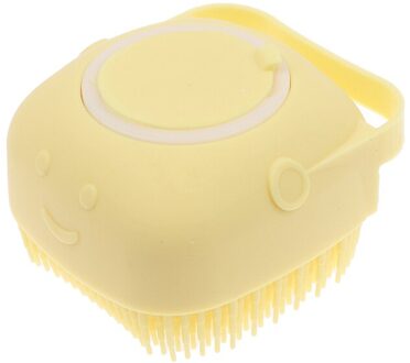 1 Stuks Siliconen Body Scrubber Massage Borstel Zachte Wassen Gereedschap Bad Douche Borstel Badkamer geel