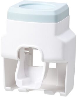 1 Stuks Tandenborstelhouder Tandpasta Dispenser Wall Mount Stand Badkamer Accessoires Tandenborstel Rack Automatische Tandpasta Knijper blauw