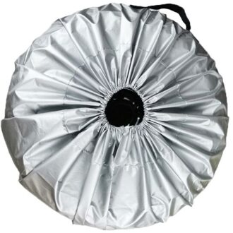 1 Stuks Tire Cover Case Auto Zilveren Doek Reservewiel Cover Opbergzakken Carry Band Voor Auto Wiel Bescherming Covers 4 Seizoen wit-S