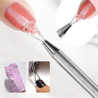 1 stuks UV Gel Polish Remover Culticle Pusher Roestvrij Staal Dode Huid Remover Manicure Nail Art Tool voor Verwijderen Gel vernis