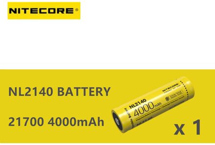 1 stuks van NITECORE 21700 oplaadbare batterij NL2140/NL2145/NL2150 1 stk NL2140