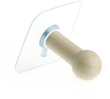 1 Stuks Zelfklevende Kleding Haken Geen Boren Houten Muur Gemonteerde Sleutel Haak Handdoek Hanger natuurlijk