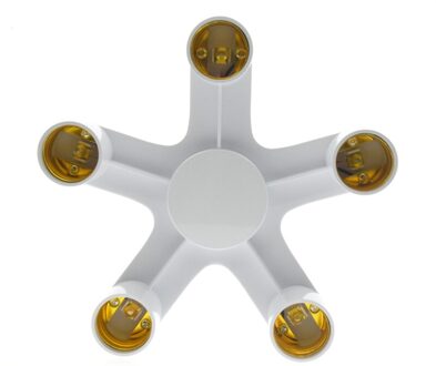 1 tot 3/4/5/Lamphouder Lamp Houder Dual Dubbele E27 Socket Base Uitbreiden Splitter Plug halogeen Lamp Koper Contact Adapter 5 In 1