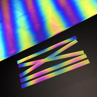 1 Vel 25*25Cmrainbow Reflecterende Belettering Film Warmteoverdracht Vinyl Film T-shirt Ijzer Op Htv Printing Crop Nummer patroon