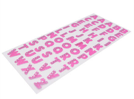 1 vel Engels Letters Strass DIY Logo Strass Ijzer Stickers Kleding Accessoires PC Telefoon Art Decor Engels Alfabet Sticker P03 roze