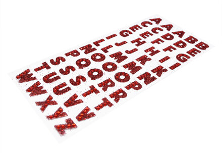 1 vel Engels Letters Strass DIY Logo Strass Ijzer Stickers Kleding Accessoires PC Telefoon Art Decor Engels Alfabet Sticker P04 rood