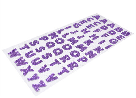 1 vel Engels Letters Strass DIY Logo Strass Ijzer Stickers Kleding Accessoires PC Telefoon Art Decor Engels Alfabet Sticker P07 paars