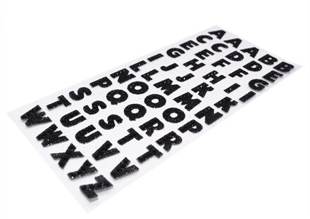 1 vel Engels Letters Strass DIY Logo Strass Ijzer Stickers Kleding Accessoires PC Telefoon Art Decor Engels Alfabet Sticker P08 zwart