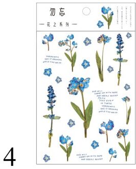 1 Vel Kawaii Bloem Stickers Leuke Adhesive Decor Stickers Plant Huisdier Sticker Voor Kids Diy Scrapbooking Dagboek Briefpapier Leveringen 10