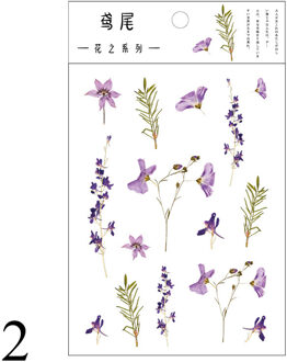 1 Vel Kawaii Bloem Stickers Leuke Adhesive Decor Stickers Plant Huisdier Sticker Voor Kids Diy Scrapbooking Dagboek Briefpapier Leveringen 2