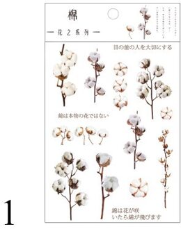 1 Vel Kawaii Bloem Stickers Leuke Adhesive Decor Stickers Plant Huisdier Sticker Voor Kids Diy Scrapbooking Dagboek Briefpapier Leveringen 7