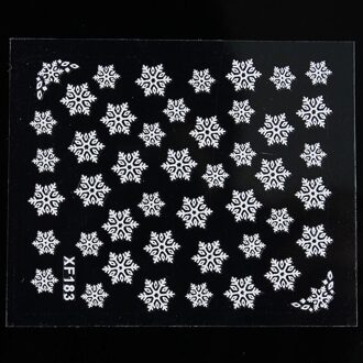 1 vel Schoonheid Witte Sneeuwvlok Decals Winter Stijlen Water Nail Art Stickers Watermerk Vingernagels Decals Decoratie