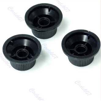 1 Volume 2 Tone Knop Knop Elektrische Gitaar Potentiometer Cap Hoed Voor Fd St Onderkant Zwart