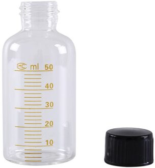 1 X Zwarte Schroefdop Schroef Op Cover Afstuderen Sample Flesjes Ronde Glazen Reagens Fles 50Ml Plastic
