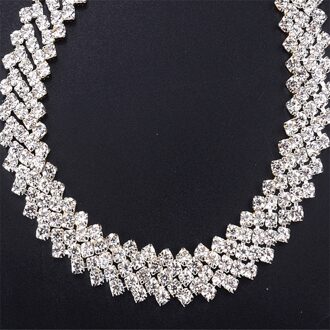 1 yard 5 Rijen Crystal Rhinestone Cup Chain Silver Base Met Claw ketting Jurk Decoratie Trim Applique Naaien Kledingstuk tassen