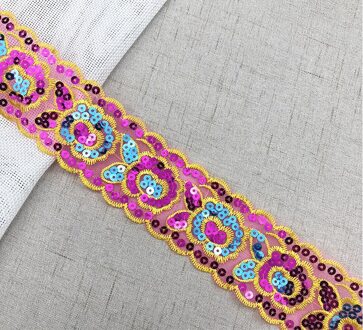 1 Yard Sequin Lace Borduren Kant Decoratie Etnische Kant Kleding Accessoires Zwitserse Kant LA-1-38-B