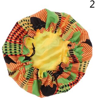 1 × Zijde Tulband Dragen Head Wrap Hoed Vrouwen Kinderen Gedrukt Double Layer Tulband Cap N2