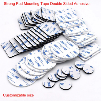 10-100pcs 3M Strong Pad Mounting Tape Double Sided Adhesive Acrylic Foam Tape Two Sides Mounting Sticky Tape Black Multiple Size