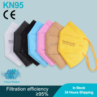 10-100PCS Mascarillas FFP2 KN95 Face Mask Reusable FFP2 Masks Anti Dust Protective Mask Colored Mascarillas ffp2reutilizable CE