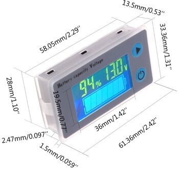 10-100V Universele Batterij Capaciteit Voltmeter Tester Lcd Auto Lood-zuur Indicator