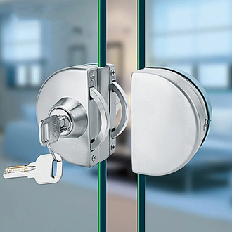 10-12mm Glass Door Lock Stainless Steel Double Bolts Swing Push Sliding Access Control Office glass door lock office door lock