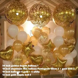 10/14Pcs Metallic Ballonnen Heart Star Gold Confetti Ballon Verjaardagsfeestje Decoratie Kids Adult Lucht Ballen Globos Bruiloft decor 2