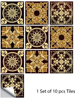 10/15/20Cm Retro Patroon Mat Oppervlak Tegels Sticker Transfers Covers Voor Keuken Badkamer Tafels Vloer Slijtage-Slip Behang 20cmX20cmX10pcs