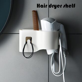 10 × 19 × 8.8Cm Wall Mounted Stand Lijm Föhn Rack Kam Houder Badkamer Badkamer Punch-Gratis badkamer Plank Opbergrek