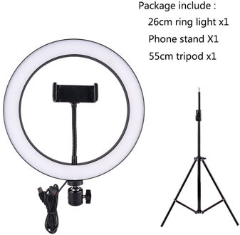 10.2 Inch/8 Inch Ring Licht Met Stand Rovtop Led Camera Selfie Licht Ring Voor Iphone Statief Telefoon Houder voor Video Fotografie 26CM reeks