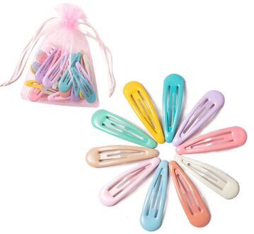 10/20/30/40Pcs 5 Cm Snap Hair Clips Pins Bb Haarspelden Candy Kleur Metalen Haarspeldjes baby Kinderen Vrouwen Meisjes Styling Accessoires 10stk