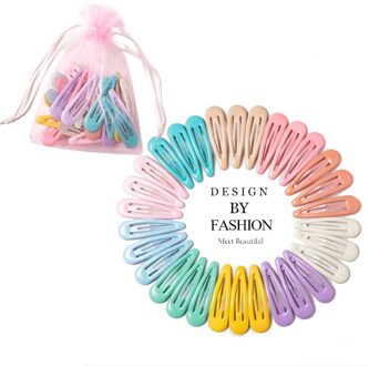 10/20/30/40Pcs 5 Cm Snap Hair Clips Pins Bb Haarspelden Candy Kleur Metalen Haarspeldjes baby Kinderen Vrouwen Meisjes Styling Accessoires 30stk