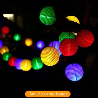 10/20/30 Licht Solar Tuin Lantaarn Licht Kerstmis Ketting Decoratie Licht Waterdicht Fairy Light Outdoor Lantaarn Bal Bruiloft kleur 5m