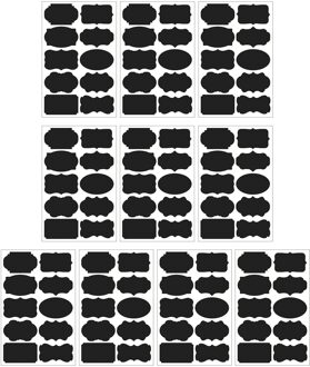 10/20/30 Pcs Schoolbord Sticker Label Fles Plakken Speciale-Vormige Zwarte Pvc Pasta Keuken Jar Organizer Labels Diy board Sticker