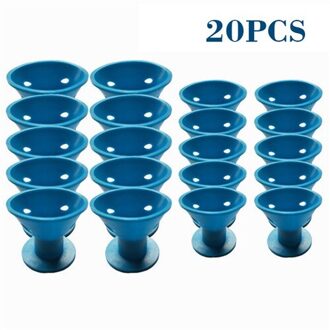 10/20/30 stks/set Zachte Rubber Magic Haarverzorging Rollers Siliconen Haar Krultang Geen Warmte Geen Clip Haar curling Styling DIY Tool 20stk blauw
