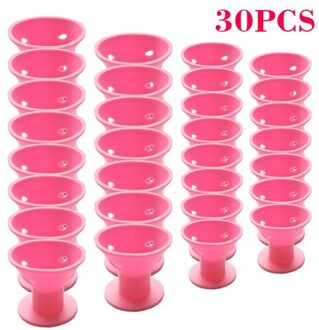 10/20/30 stks/set Zachte Rubber Magic Haarverzorging Rollers Siliconen Haar Krultang Geen Warmte Geen Clip Haar curling Styling DIY Tool 30stk roze