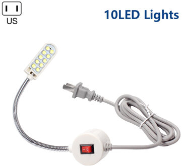 10/20/30LED Industriële Verlichting Naaimachine Led Verlichting Magnetische Montage Base Zwanenhals Lamp Voor Naaimachine Licht 10LED US