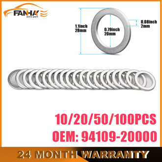 10/20/50/100PCS 20MM Olieaftapplug Crush Washer Pakking voor Honda voor Acura Vervanging 94109-20000 9410920000 GRIJS