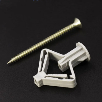 10/20/50Pcs Plug Plastic Expansion Anchor Bolt Pipe Tube Nylon Toggle Anchor With Screws Plasterboard Wall