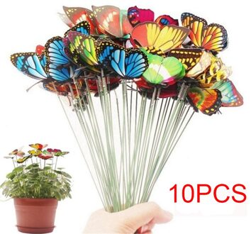 10/20/50Pcs Vlinders Tuin Decoratie Outdoor Yard Planter Kleurrijke Grillige Vlinder Stakes Bloempotten Jardineria Decor 10stk