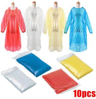 10/20 Pcs Unisex Wegwerp Regenjas Adult Emergency Waterdichte Kap Poncho Reizen Camping Moet Regen Jas Clear Regenkleding Pak 10stk