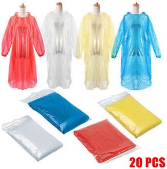 10/20 Pcs Unisex Wegwerp Regenjas Adult Emergency Waterdichte Kap Poncho Reizen Camping Moet Regen Jas Clear Regenkleding Pak 20stk