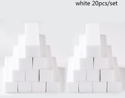 10/20 Stks/set Wit Nail Art Schuren Spons Buffer Blok Vingernagel Slijpen Polijsten Nagelvijlen Manicure Pedicure Tool Diy thuis W5020 20stk