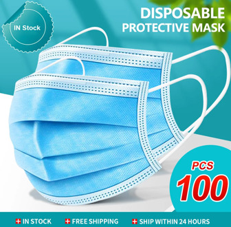 10-200PCS Disposable Mask Dustproof Anti-fog Breathable 3-Layer Mouth Face Masks For Face Shield Mascarillas Desechab Facemask