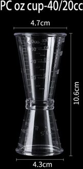 10/20Ml Of 20/40Ml Cocktail Schudden Maatbeker Keuken Bar Tool Schaal Cup Drank Alcohol maatbeker Keuken Gadget